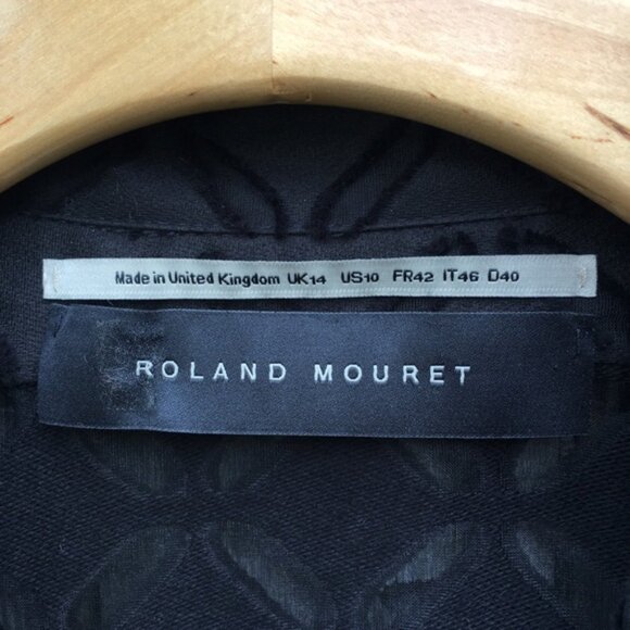 Roland Mouret Cutout Jacket Cotton Blend Black 10 - Picture 12 of 12